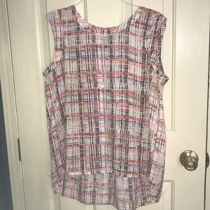 Blue and pink blouse